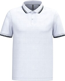 K272 Polo de manga curta para homem com riscas em contraste ...