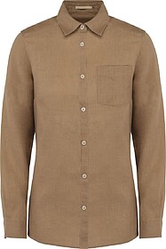 SP505 Camisa em linho de senhora tam: XXL cor: Cream Coffee ...