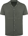 Camisa eco-responsável com aspecto lavado em jersey de manga curta com colarinho à bowling de homem SP522