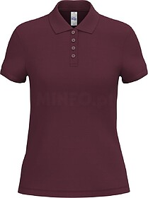 IB221C Polo piqué de senhora tam: XS cor: Ideal Burgundy : ...