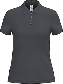 IB221C Polo piqué de senhora tam: S cor: Ideal Dark Grey : ...