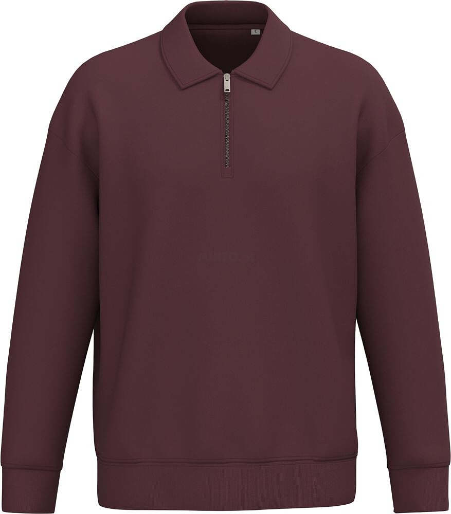 Sweatshirt eco-responsável 1/2 fecho com gola tipo polo com ombros descaídos unissexo NS432