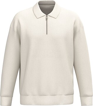Sweatshirt eco-responsável 1/2 fecho com gola tipo polo com ombros descaídos unissexo NS432