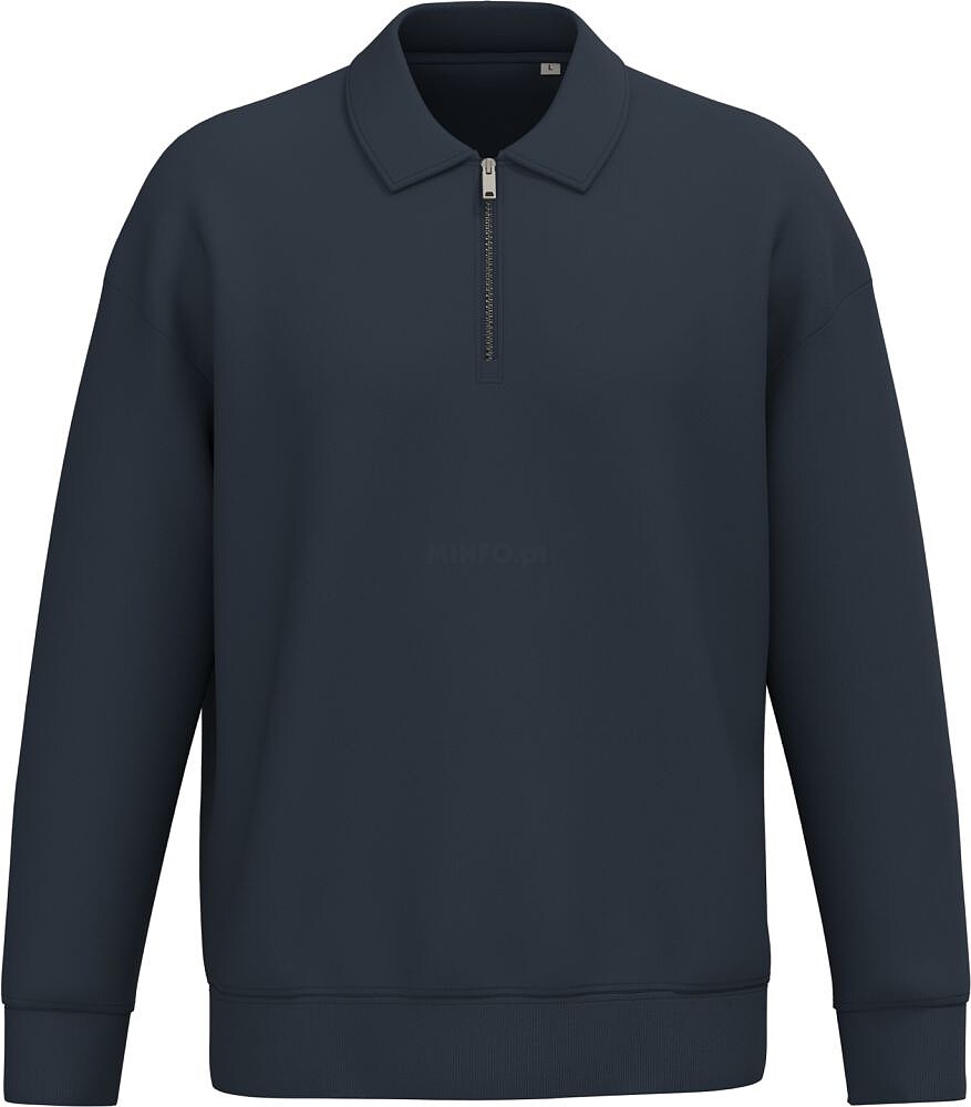 Sweatshirt eco-responsável 1/2 fecho com gola tipo polo com ombros descaídos unissexo NS432