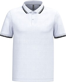 K272 Polo de manga curta para homem com riscas em contraste ...
