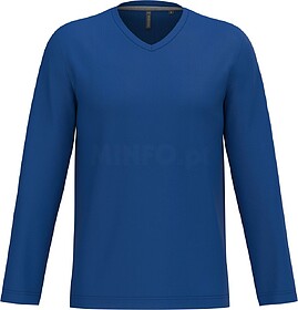 K358C T-shirt manga comprida e decote V tam: L cor: Royal Bl...