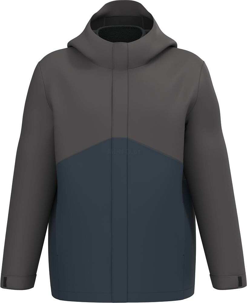 Parka 3 em 1 impermeável com capuz bicolor unissexo K6169