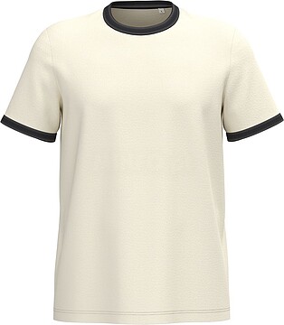 T-shirt ringer eco-responsável com contrastes e aspecto lavado de homem NS360