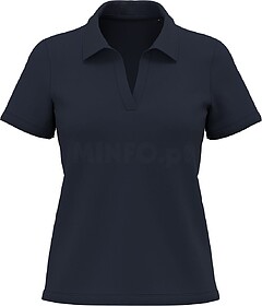PK205 Polo gola em V Supima® de senhora tam: S cor: Deep Na...