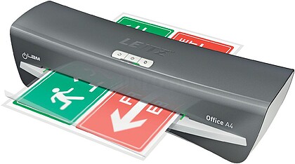 72510084 : PLASTIFICADORA LEITZ ILAM OFFICE DIN A4 COM 2 ROLOS ATÉ 125 MC COR PRATA