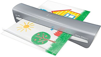 74400089 Leitz ILam Home Office A3 Plastificadora A3 - Para Espessuras de 80 a 125 micras - Aquecimento em 3 minutos - Velocidade 310 mm/min - Tempo Aproximado A4 80 micras 45 segundos - Cor Cinzento/Branco