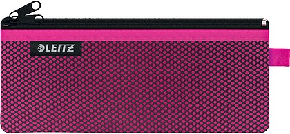 Leitz WOW Bolsa Porta-Tudo Média 2 Compartimentos - Tamanho 85x6x210mm - Lavável e Durável - Fecho de Corredoura - Cor Fúcsia 40120023