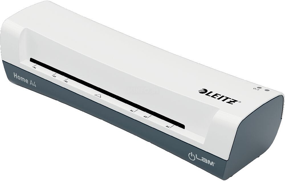 Leitz iLAM Home A4 Plastificadora - Até Tamanho A4 - Velocidade 300mm/min - Aquecimento em 3 Minutos - Espessura da Bolsa 75 e 125mic - Inclui Pacote de 5 Bolsas de Plastificação A4 - Cor Branco/Cinzento