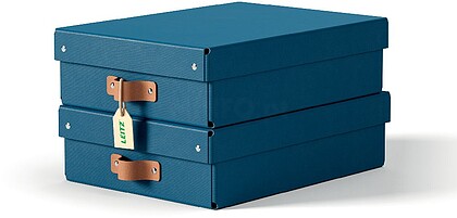 61480068 : Caixa de armazenagem leitz cartao media baixa com asa de imitacao de pele cor azul pack de 2 unidades Caixa de armazenagem leitz cartao media baixa com asa de imitacao de pele cor azul pack de 2 unidades