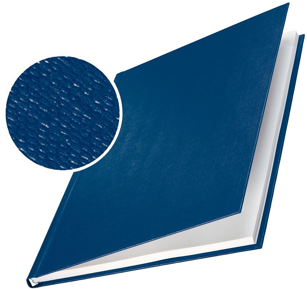 Leitz Pack de 10 Pastas Rígidas Impressbind 3,5mm - Capacidade para 15-35 Folhas A4 - Encadernação de Alta Qualidade - Superfície de Linho Lacada - Papel Branco sem Ácido - Cor Azul