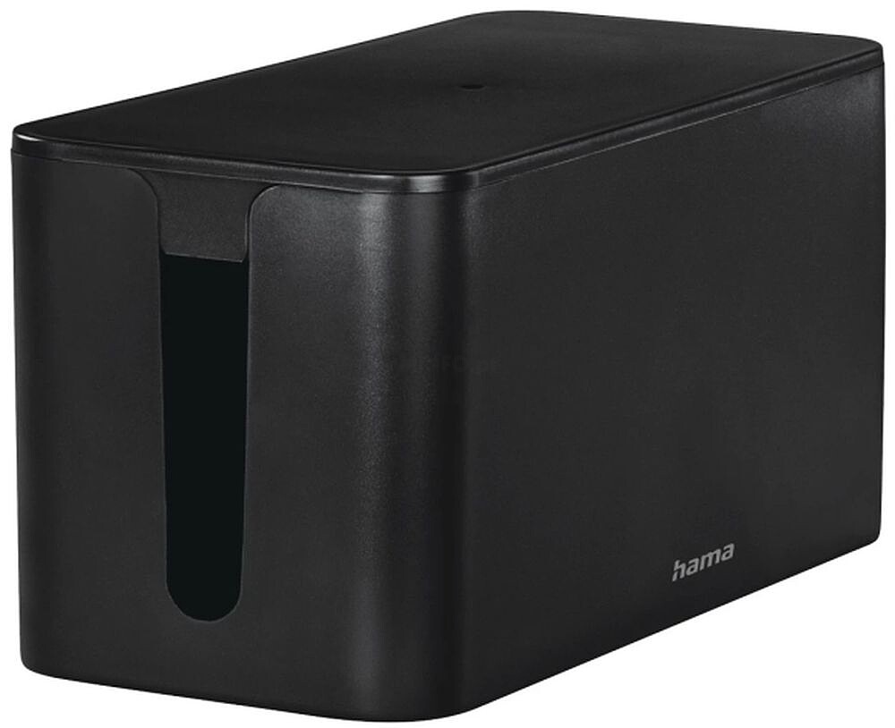 Hama Mini Caixa para Réguas e Cabos - Organização e Limpeza Fáceis - Proteção Infantil e para Animais de Estimação - Diâmetro Máximo do Cabo 15mm - 23.5x11.5x12cm - Cor Preto HA00020663