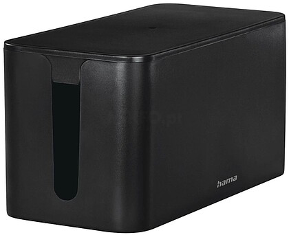 Hama Mini Caixa para Réguas e Cabos - Organização e Limpeza Fáceis - Proteção Infantil e para Animais de Estimação - Diâmetro Máximo do Cabo 15mm - 23.5x11.5x12cm - Cor Preto HA00020663
