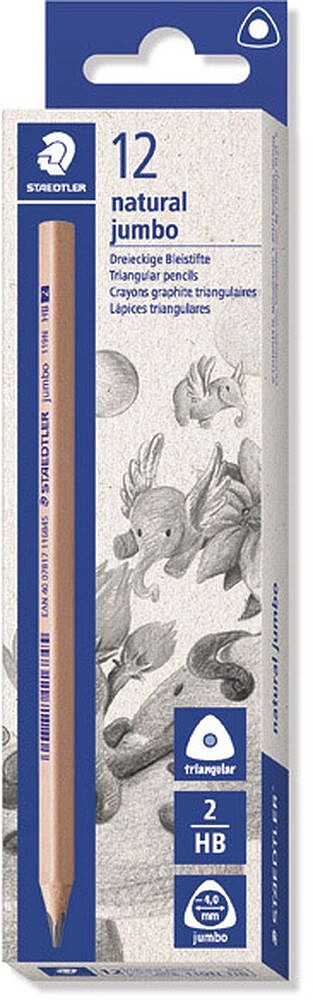 Lapices de grafito staedtler noris hb triangular jumbo madera natural jumbo 119N-HB
