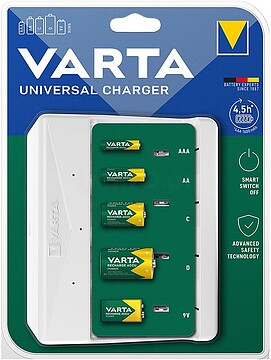 CARREGADOR UNIVERSAL DE PILHAS 57658 VARTA G-38202 : 38202