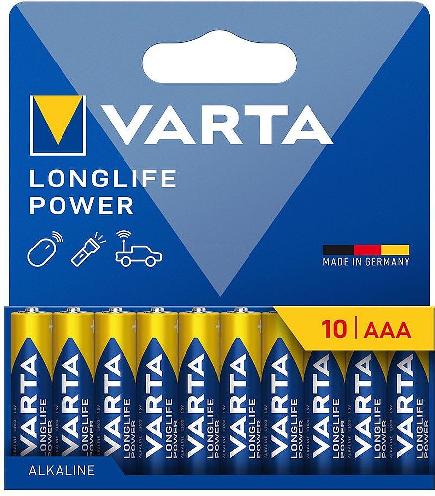 Pilha Alcalina Longlife Power Aaa - LR03 (Blister Cartão 10 unid.) Ø10,5 x 44,5 mm G-38728