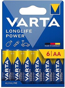Pilha Alcalina Varta Longlife Power AA LR06 1.5V 6 Unidades 4906121746