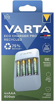 Carregador PRO pilhas AA/AAA C/ 4x AAA 800mAh 56813 VARTA