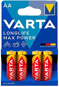 Pilha Alcalina Varta Longlife Max Power AA LR06 Pack 4 unida...