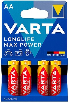 Pilha Alcalina Varta Longlife Max Power AA LR06 Pack 4 unidades 4705