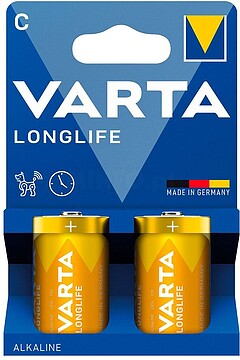 G-38743 : 38743 PILHA ALCALINA LONGLIFE C - LR14 (BLISTER CARTÃO 2 unid.) Ø26,2 x 50 mm