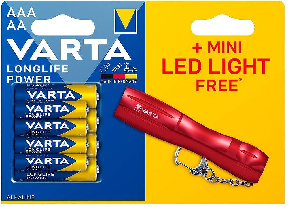 Pilha Alcalina Longlife Power 4 x AA + 4 x Aaa + Oferta Mini Lanterna LED G-38026