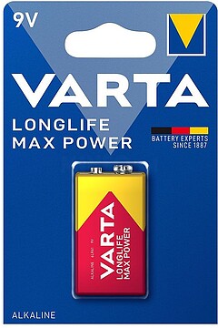 38602 PILHA VARTA MAX TECH 9V EMBALAGEM 1 UNIDADE
