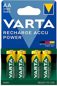 38650 PILHA VARTA RECARGÁVEL ACCU POWER AA LR06 2100mAh EMBALAGEM 4 UNIDADES