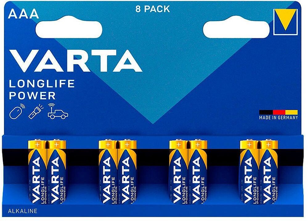 Pilha Varta Long Life Power Aaa LR03 Paquete 8UN 38605