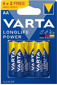 Pilha AA Alcalina Varta Longlife Power LR6 1.5V 6 Unidades 4...