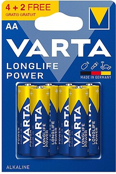 Pilha AA Alcalina Varta Longlife Power LR6 1.5V 6 Unidades 4906