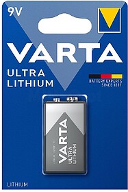 Pilha Lithium profissional Varta (6122) 9V-1200mAh 1un Pilha...