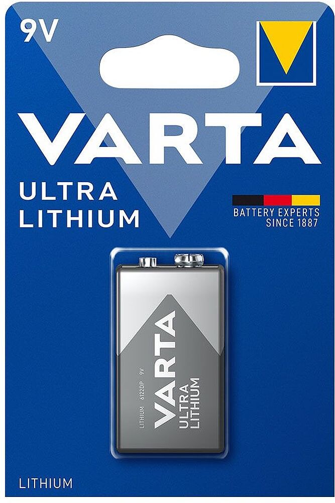 Pilha Lithium profissional Varta (6122) 9V-1200mAh 1un Pilha Lítio profissional Varta (6122) 9V-1200mAh 1 unid