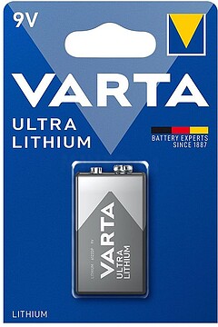 Pilha Lithium profissional Varta (6122) 9V-1200mAh 1un Pilha Lítio profissional Varta (6122) 9V-1200mAh 1 unid