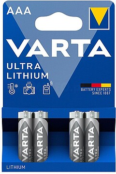38564 PILHA VARTA ULTRA LITHIUM LR03 AAA PACK 4UNI