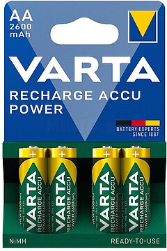 38657 PILHA VARTA RECARGÁVEL ACCU POWER AA LR06 2600mAh EMBALAGEM 4 UNIDADES