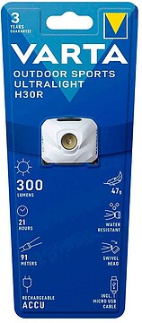 G-36488 : 36488 Lanterna CABEÇA ULTRALIGEIRA H30R BRANCA VARTA