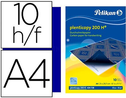 434738 : PAPEL QUIMICO PLENTICOPY AZUL A4, CAIXA 10 FOLHAS