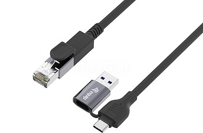 133104 : CABO ADAPTADOR DE REDE EQUIP USB-C + A A RJ45 GIGABIT ETHERNET 5.0m PRETO