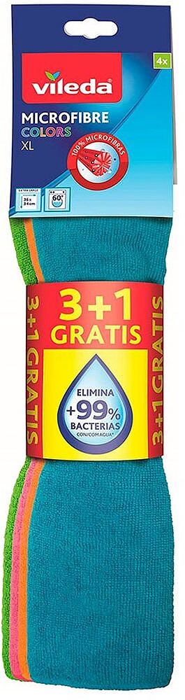 Panos Microfibras XL Cores Vileda 4un 685159616