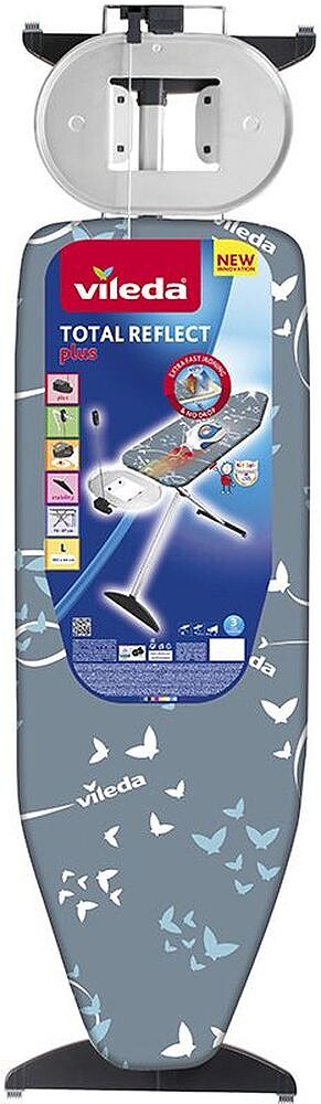 Tábua VILEDA TOTAL REFLECT PLUS, Tamanho XL, adequada para Caldeiras e com capa que reflete calor e vapor a 100% (130x44cm) 168659/ 159218