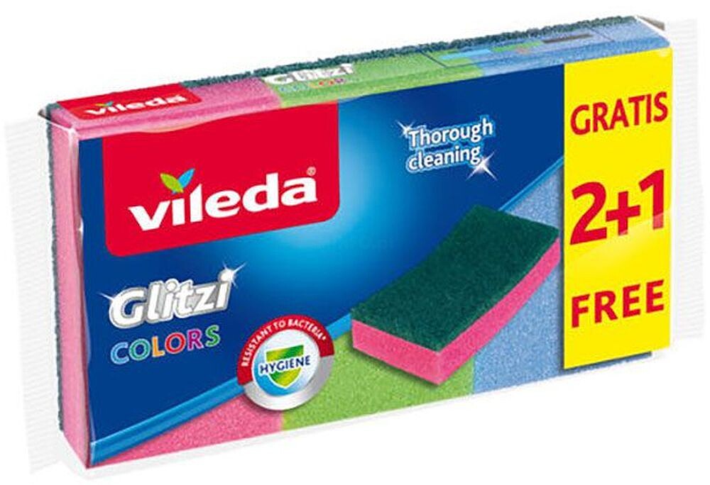 Esfregão Esponja Vileda Glitzi Colors 2+1un Esfregão Esponja Vileda Glitzi Colors 2+1un