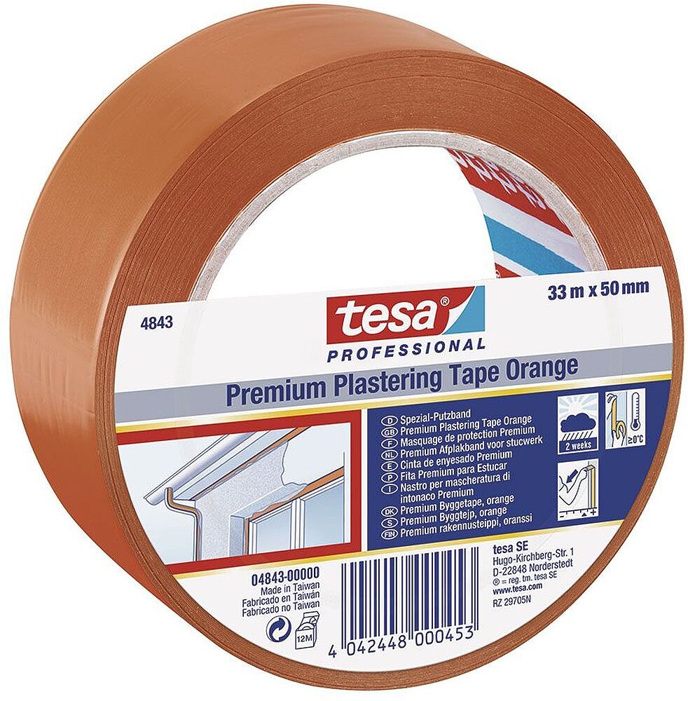 Cinta de Revoco Premium. 33m x 50mm Laranja 4843 Tesa G-47260