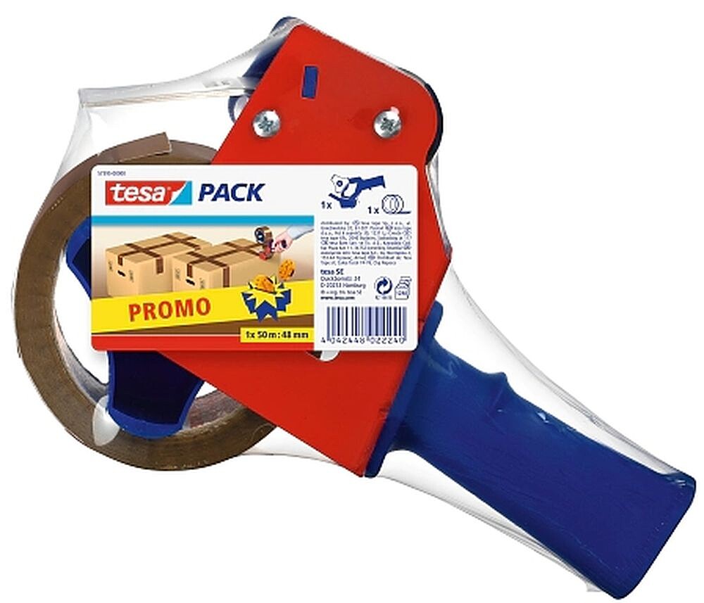 Tesa Pack de Dispensador de Fita Adesiva + 1 Rolo de Fita Adesiva Castanha 48mm x 50 Metros 57395-00000-00