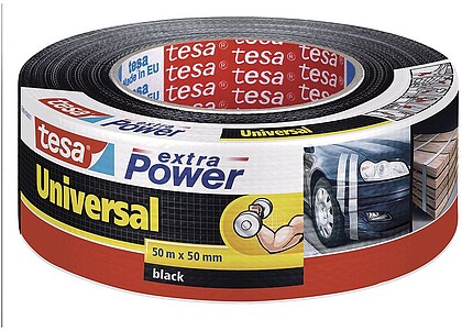 15656389-05 : Fita Adesiva Tesa Tecido Preto Multiusos 50mmx50mt - 1un