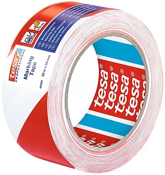 G-47058 : 47058 CINTA DE BALIZAR ADESIVA VERMELHO/BRANCO 33M X 50MM 60760 TESA